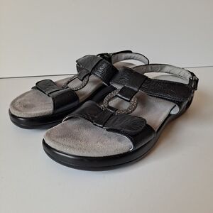 Alegria Jul-871 Black Leather Sandal Size EU 38